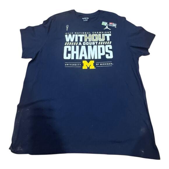 NIKE Tee Michigan Wolverines Football 2023 CHAMPS Mens XXL New Jordan - Picture 2 of 5